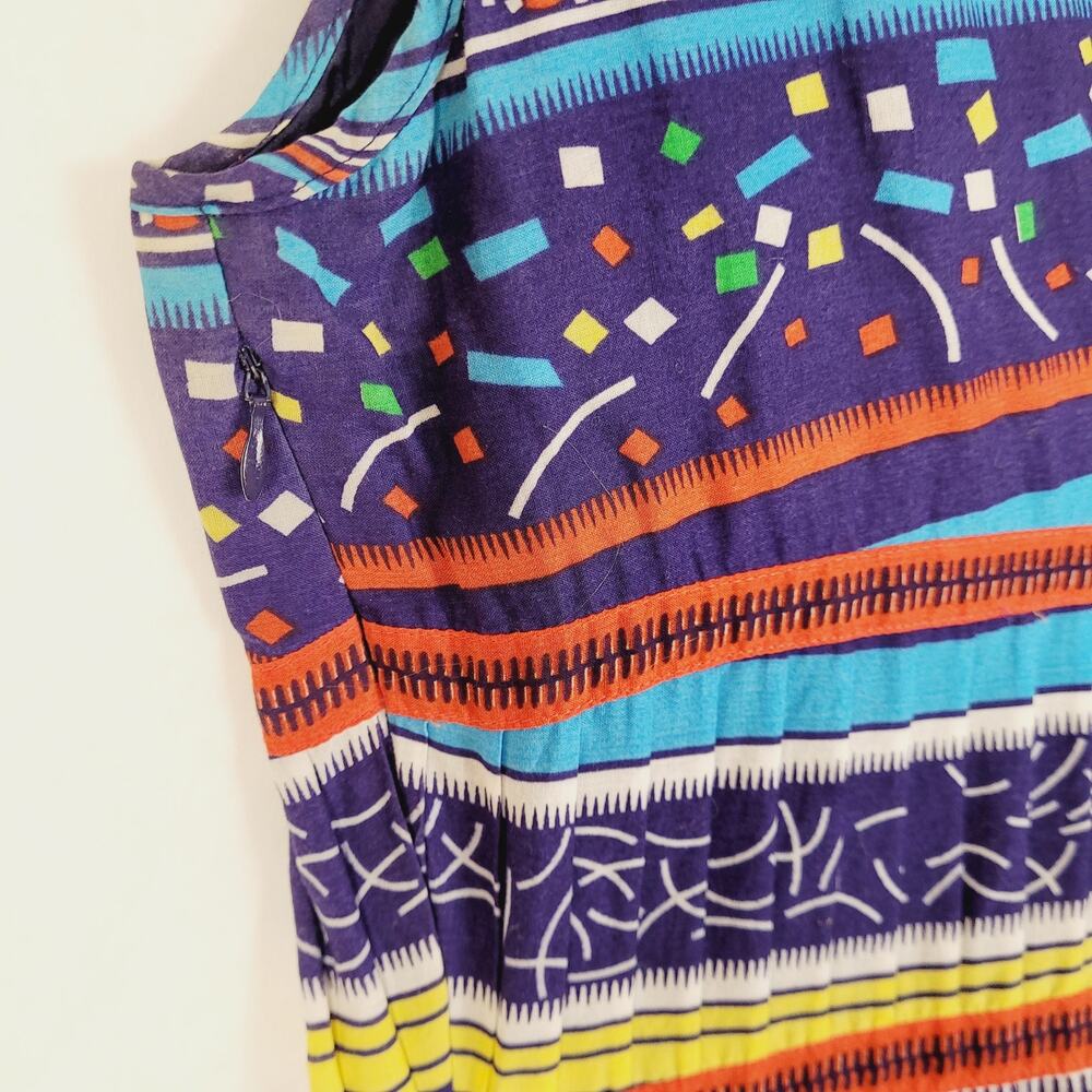 Marc Jacobs blue striped mixed print Vneck cotton dress Size 6 Boho Designer - Picture 9 of 11